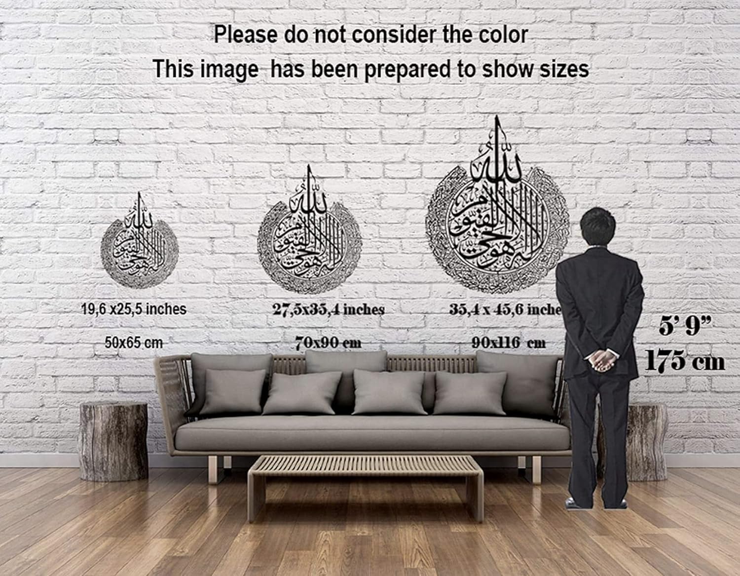 Metal Ayatul Kursi Wall Decor, Islamic Wall Art for Living Room, Islamic Wall Decor, Islamic Gifts for Muslims, Islamic Wall Decor, Islamic Art Eid Gift, Ramadan Decorations for Home, Islamic Decor Arabic Gifts(35,4x27,5inches (70x90cm), Matte Silver)