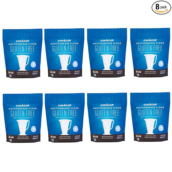 Cup4Cup Multipurpose Flour, 2 Pounds, Certified Gluten Free Flour, 1:1 All Purpose Flour Substitution, Non-GMO, Kosher, Made in the USA, 8-Pack