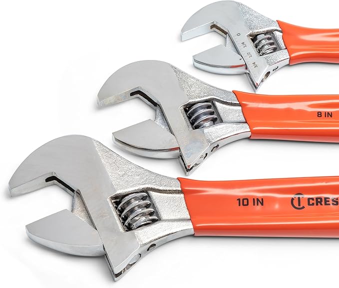 Crescent 3 Piece Adjustable Cushion Grip Wrench Set 6", 8" & 10" - AC26810CV