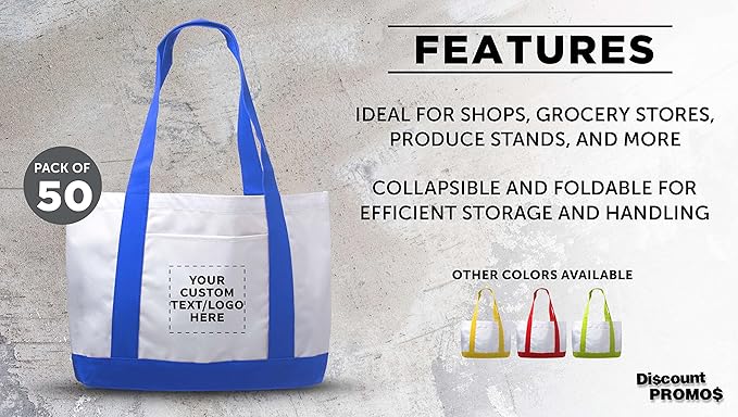 DISCOUNT PROMOS Canvas Shoulder Tote Bags