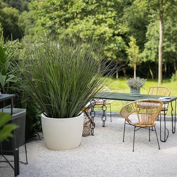 48PCS Fake Plants Artificial Wheat Grass Greenery Plastic Plants Fake Grass Artificial Plants for Outdoor Decor Artificial Grass Plant with Greenery Stems for Indoor Home Decoration 26.4"