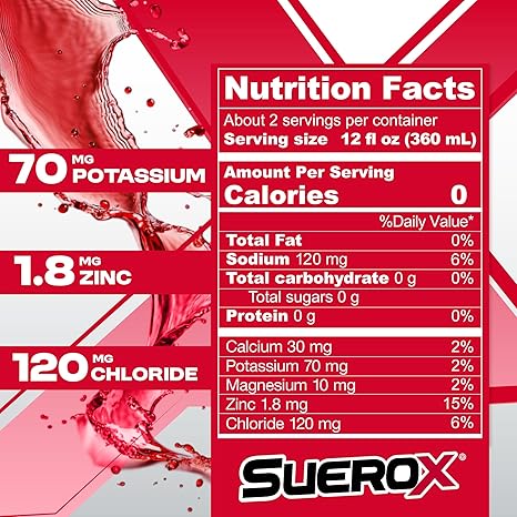SueroX Sugar-Free Sports Drink for Hydration and Recovery, Electrolyte Hydration Drink with 8 Ions, Zero Calorie Sports Drinks with Electrolytes, Tropical Pack, 21.3 Fl Oz, 12 Count