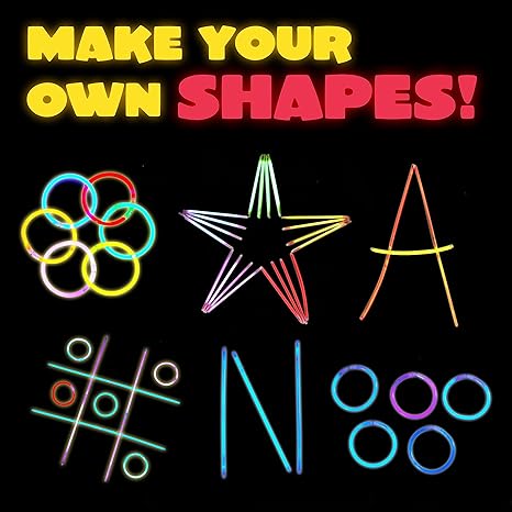 JOYIN 144 Pcs 8" Glowsticks, Halloween Supplies Pack, Bracelets Necklaces, Glow in the Dark Party Favors, Easter, Christmas, Football Party Supplies