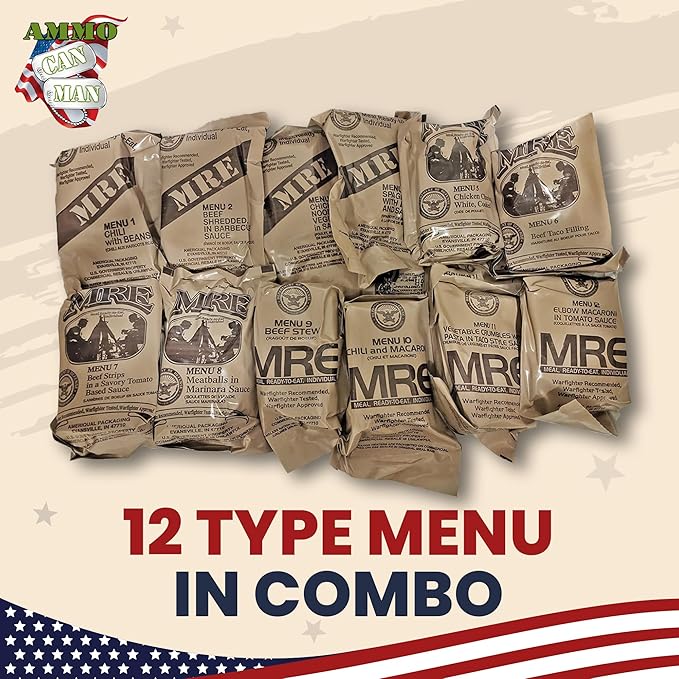 MRE (Meals-Ready-To-Eat) Case – Inspection 2/2023 or Better – Ammo Can Man Military MRE Cases (A, B or AB Combo) (A and B Combo)