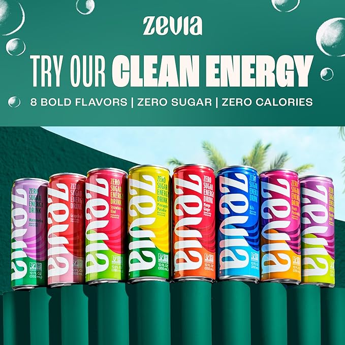 Zevia Zero Sugar Soda, Cran-Raspberry, 12 oz Cans (24-Pack) – Naturally Sweetened, Non-GMO Project Verified, Gluten-Free, Vegan