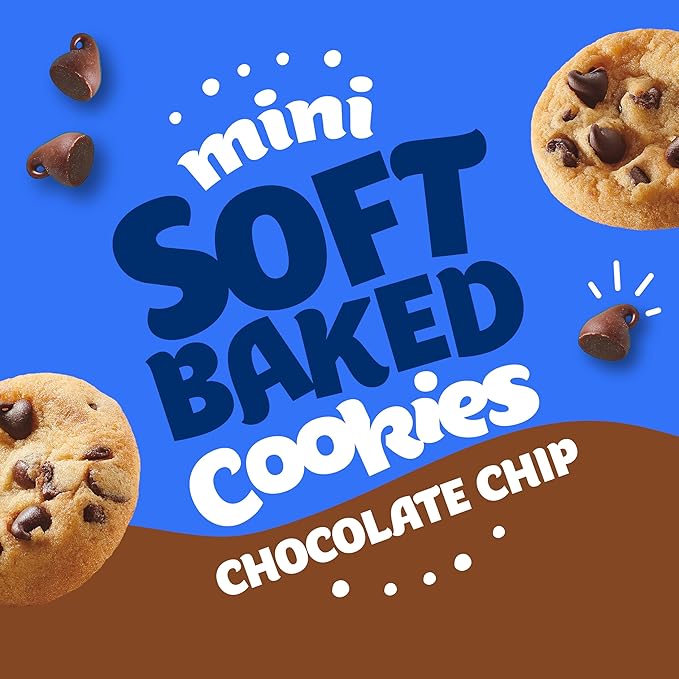 Pillsbury Mini Soft Baked Cookies, Chocolate Chip, Snack Bags, 10 Ct, 10 oz