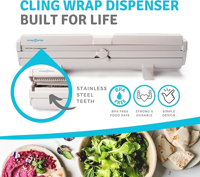 Cling Film Dispenser. Just pull over your plate and press to cut.