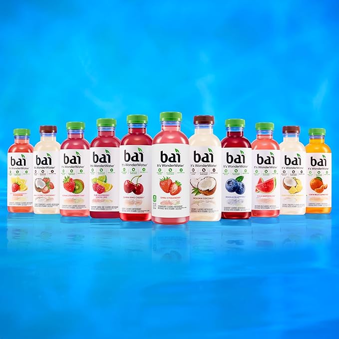 Bai Flavors Variety Pack, Antioxidant Infused Water Beverage, with Vitamin C and No Artificial Sweeteners, 18 fl oz bottles, 12 pack