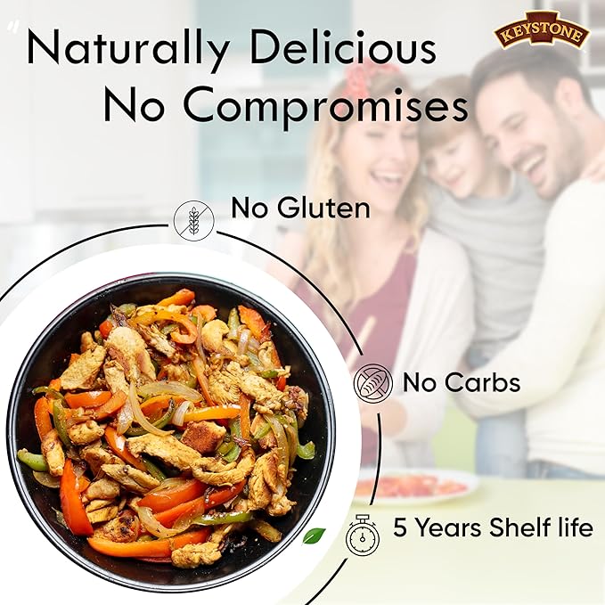 Keystone All Natural Premium Canned Chicken 14.5 Oz Fully Cooked | No Water Added | Ready to Meat | Quick Meals Emergency Survival Food Canned Meat Pack of 24
