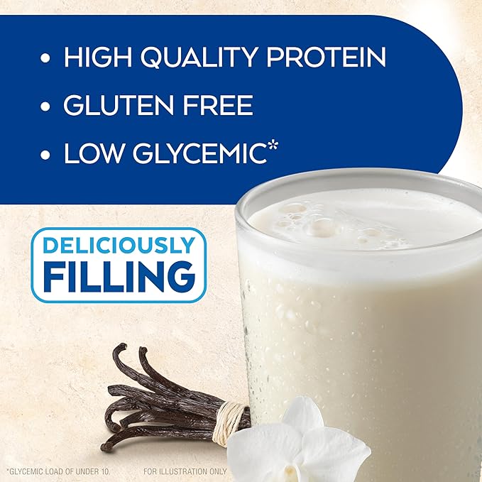 Atkins Creamy Vanilla High Protein Shake, 15g Protein, Low Glycemic, Low Carb and Low Sugar Shakes, Keto Friendly, 12 Vanilla Flavored Protein Shakes