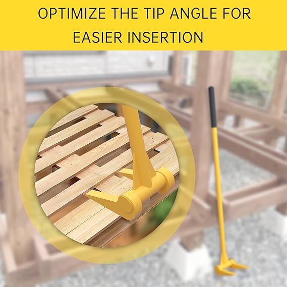 Upgrade ZOOKASEA Pallet Buster 45" with Handle, Heavy Duty Deck Board Removal Tool,Non-Slip Pry Bar Breaker for Flooring, Framing, Roofing and Construction