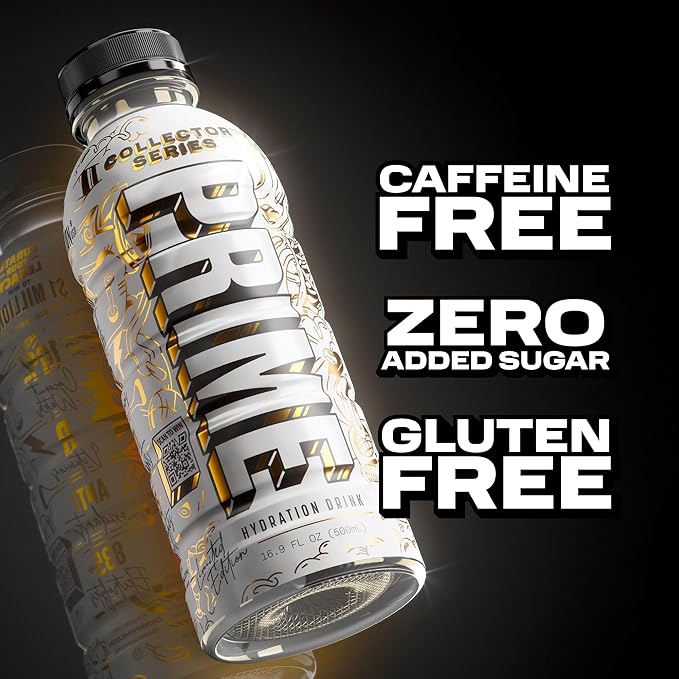 PRIME Hydration Collector Series, Sports Drinks, Electrolyte Enhanced for Replenishing Fluids, 250mg BCAAs, B Vitamins, Antioxidants, Low Sugar, 16.9 Fl Oz, 12 Pack