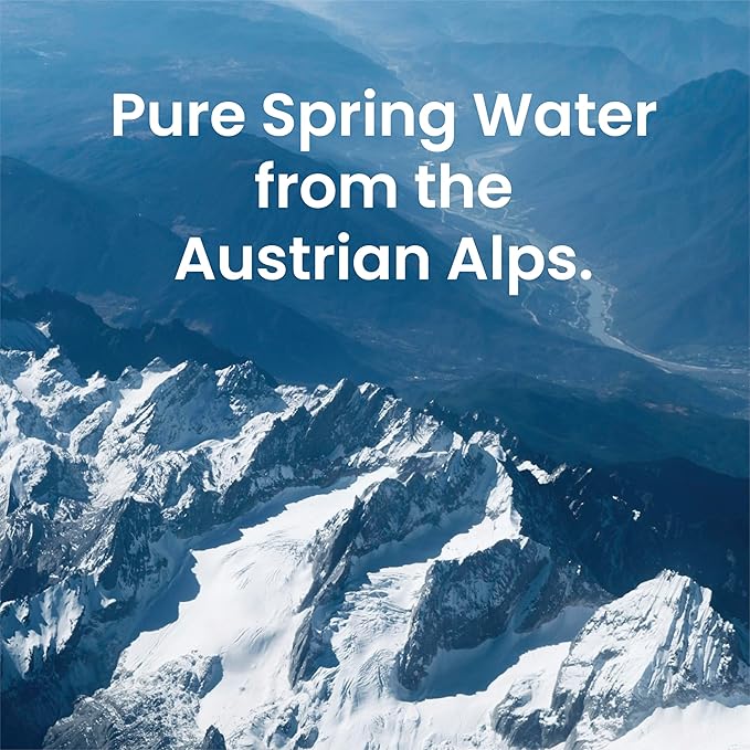 NEA Canned Water – Pure Spring Water in Cans from the Austrian Alps – Natural Mineral Drinking Water – 16.9oz Can – Plastic-Free Boxed 12-Pack