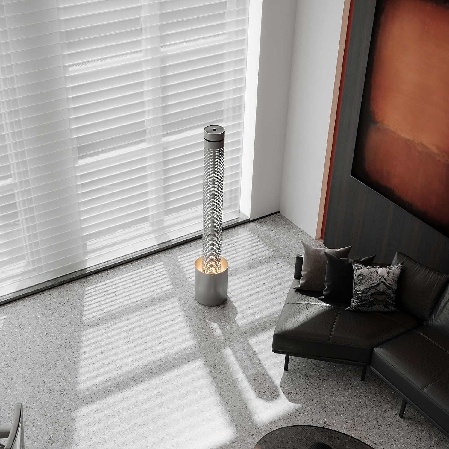 59.8" Metal Waterfall Fountain With LED-Light, Minimalist Indoor Water Fountain, Romantic Water Feature, Luxury Decor for Office & Home