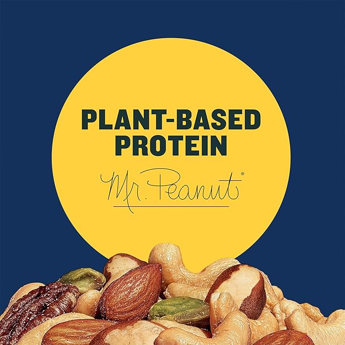 PLANTERS Pistachio Nuts Lovers Nut Mix with Pistachios no shell, Almonds & Cashews, Party Snacks, Plant-Based Protein, After School Snack, Bulk Nuts, Kosher 1lb 2.5oz