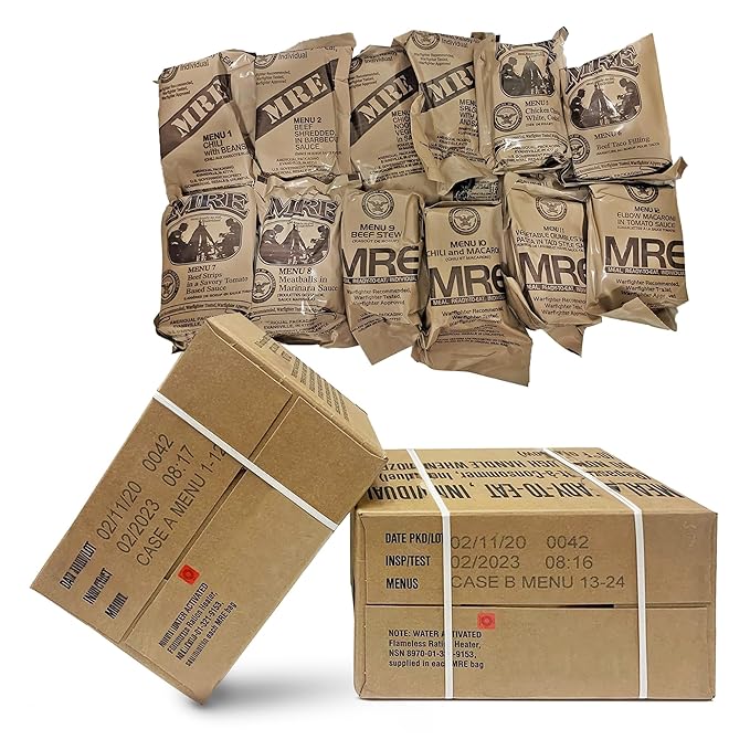 MRE (Meals-Ready-To-Eat) Case – Inspection 2/2023 or Better – Ammo Can Man Military MRE Cases (A, B or AB Combo) (A and B Combo)