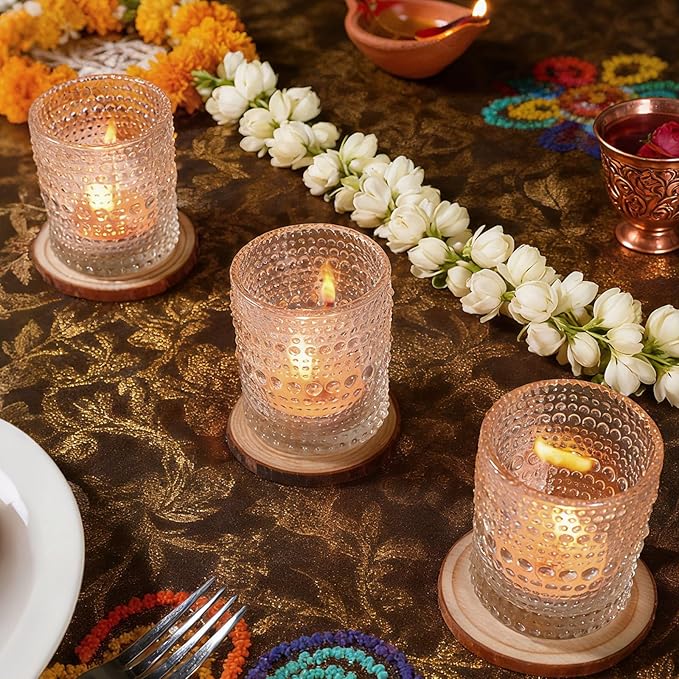 36Pcs Votive Candle Holders for Christmas Decorations, 2x2.5in Clear Glass Tea Light Candle Holder, Tealight Candle Holders Votives for Wedding Home Winter New Year