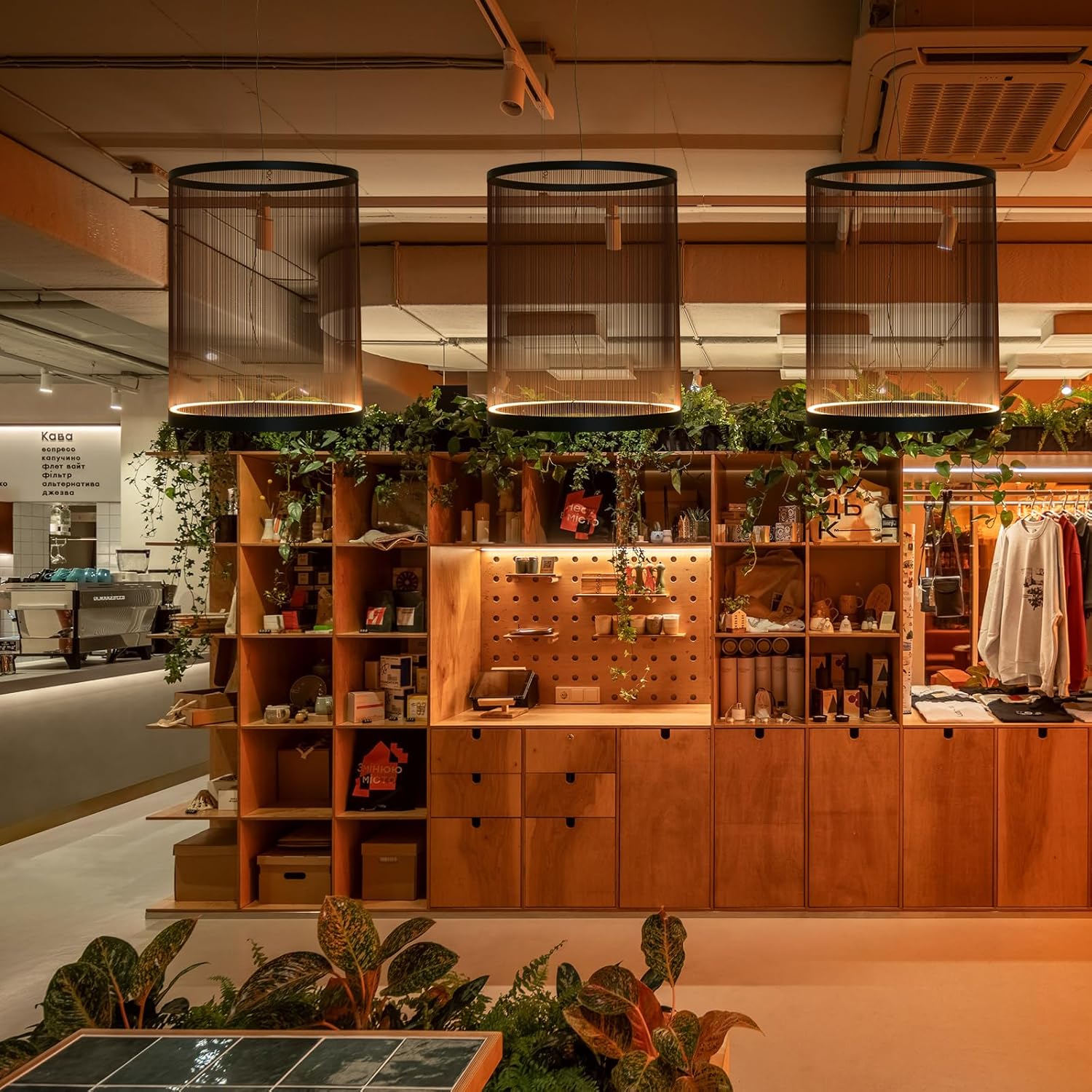 HEYAN 21.6 inch Boho Large Pendant Light - Hand Woven Thread Chandelier with Industrial Metal Rings, Technically-Processed Weave Ceiling Fixture for Living Room Dining Room Hotel Decoration