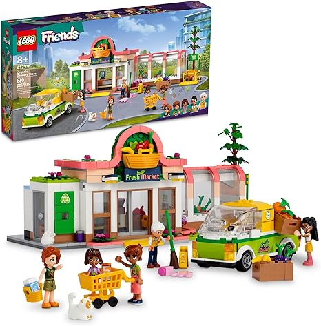 LEGO Friends Organic Grocery Store 41729, Supermarket Toy Shop for Girls and Boys 8 Plus Years Old, Playset with Truck & 4 Mini-Dolls