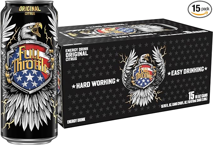 Full Throttle Citrus: Hard-Working Energy Drink. 16 Fl oz (Pack of 15)
