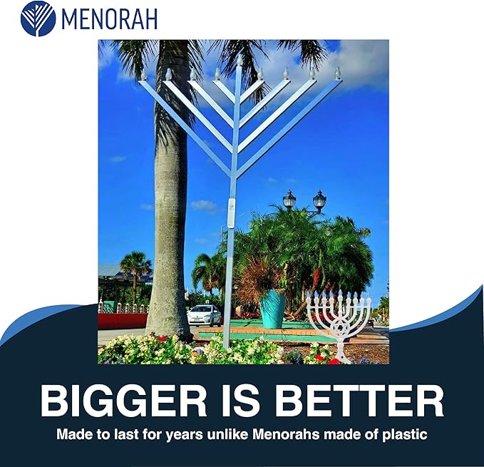 9 FT LED Electric Menorah - Bright LED Lights W/Sequential Lighting | Holiday Decoration for The Office, Home or Outdoor Displays | Easy Set Up | Touch Pad + Remote Control