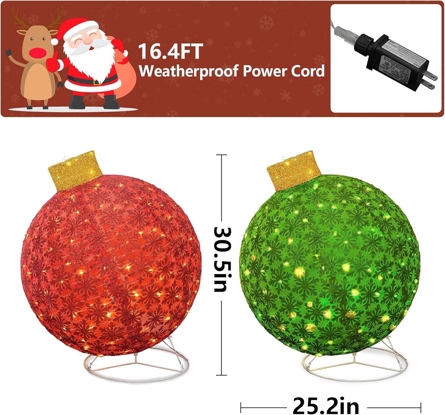 Lamerge Christmas Lanterns Decorations for Home, Indoor Outdoor Holiday Lanter, Warm Lit Farmhouse Lantern for Porch, Yard, Mantle, Party,30.5inch（Red+Green）