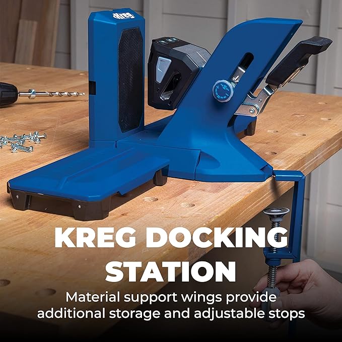 Kreg Tool KPHJ720PRO Pocket-Hole Jig 720PRO - Easy Clamping & Adjusting - Includes Durable Kreg Pocket-Hole Screws - For Materials 1/2" to 1 1/2" Thick