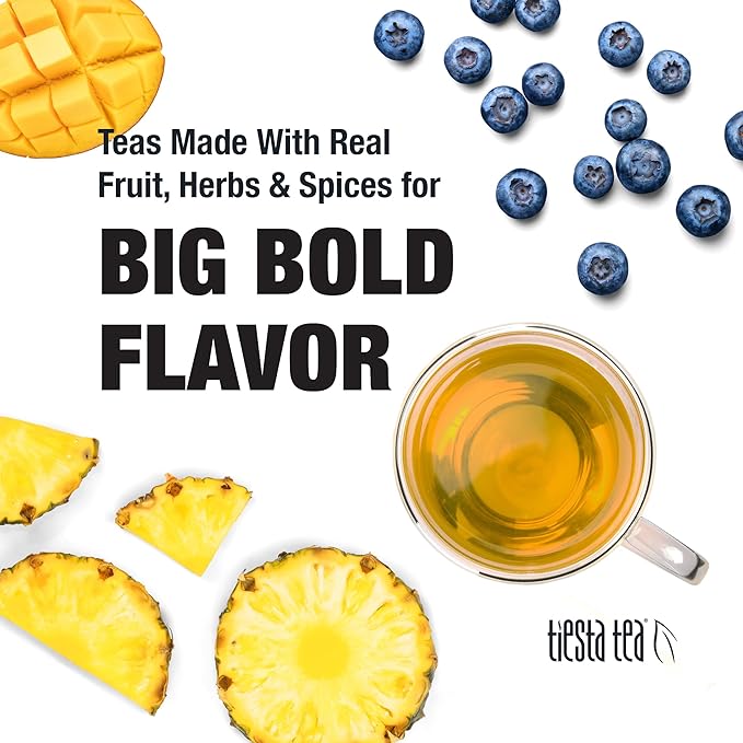 Tiesta Tea - Pineapple Blues, Loose Leaf, Blueberry Pineapple Green Tea, Premium Tropical Blend, Medium Caffeinated, Brews Up to 200 Cups, 16oz Resealable Bulk Pouch