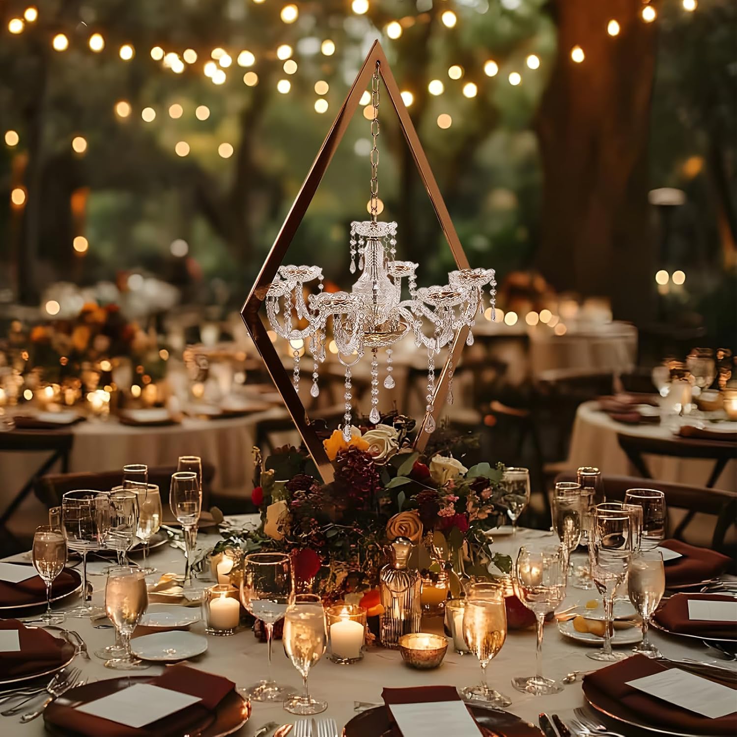 4PCS Elegant Metal Diamond Candle Holder - European Wedding Table Decor, Romantic Candle Stand for Western Dining, Perfect Wedding Prop & Home Decoration