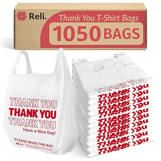 Reli. Plastic Grocery Bags with Handles