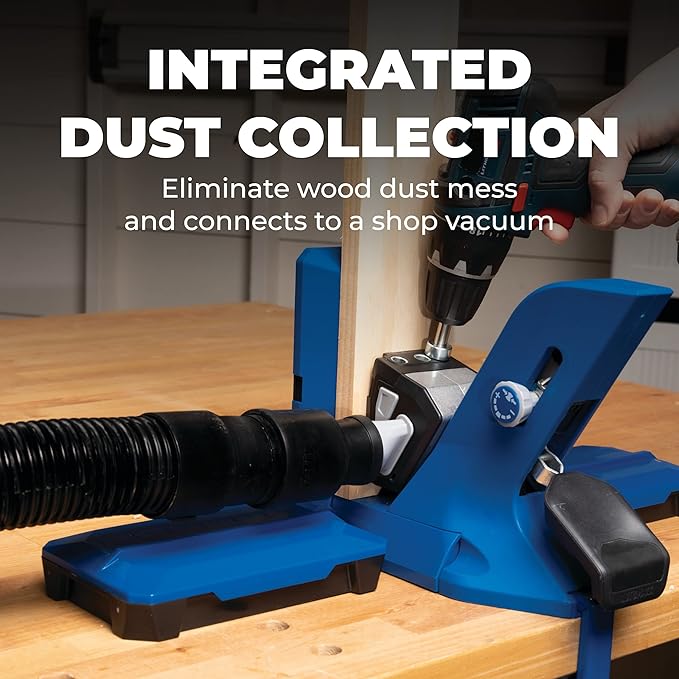 Kreg Tool KPHJ720PRO Pocket-Hole Jig 720PRO - Easy Clamping & Adjusting - Includes Durable Kreg Pocket-Hole Screws - For Materials 1/2" to 1 1/2" Thick