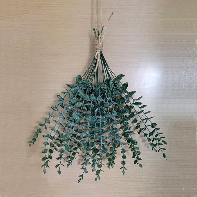 40pcs Eucalyptus Stems Fake Plant Faux Greenery Branches Artificial Eucalyptus Leaves Stems Fake Flowers Leaves for Wedding Decor Home Office Party Christmas Decoration Artificial Flowers Indoor
