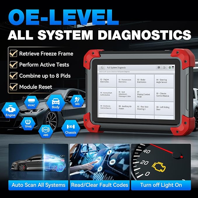 XTOOL D7 Bidirectional OBD2 Scanner: 2025 Scan Tool with ECU Coding, Full System Car Scanner Diagnostic Tool, 36+ Resets, Injector Coding, Throttle Relearn, Crank Sensor Relearn, FCA, CANFD & DoIP