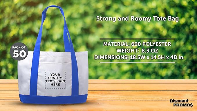 DISCOUNT PROMOS Canvas Shoulder Tote Bags