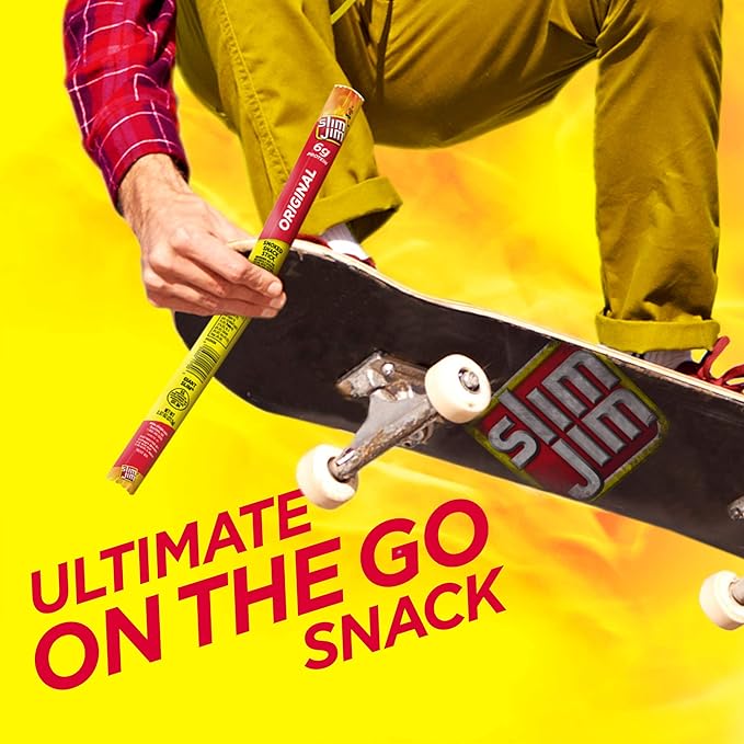 Slim Jim Giant Smoked Meat Sticks, Original Flavor, 6g Protein Per Stick, 0.97 oz. (24 Count)