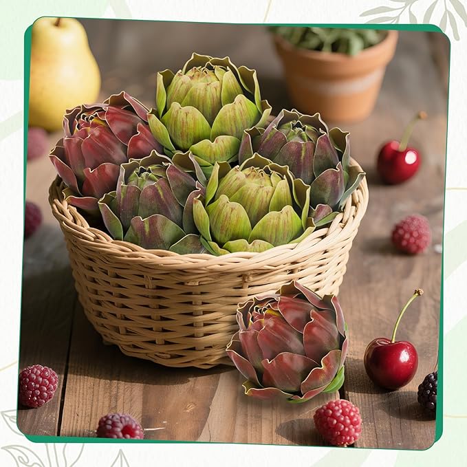 6Pcs Large Colorful Artificial Artichokes Fake Vegetables Faux Artichokes for Wedding, Party, Home, Kitchen, Table Decorations