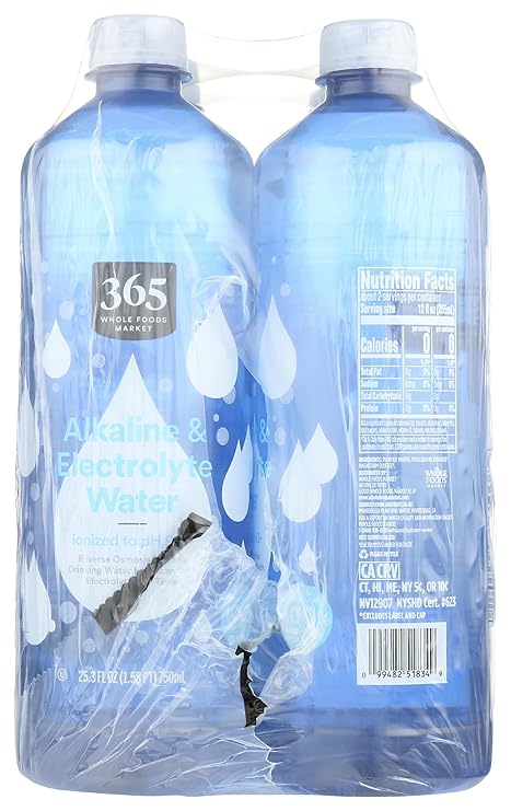 365 by Whole Foods Market, Alkaline & Electrolyte Water Bottles, 25.3 Fl Oz (Pack of 6)