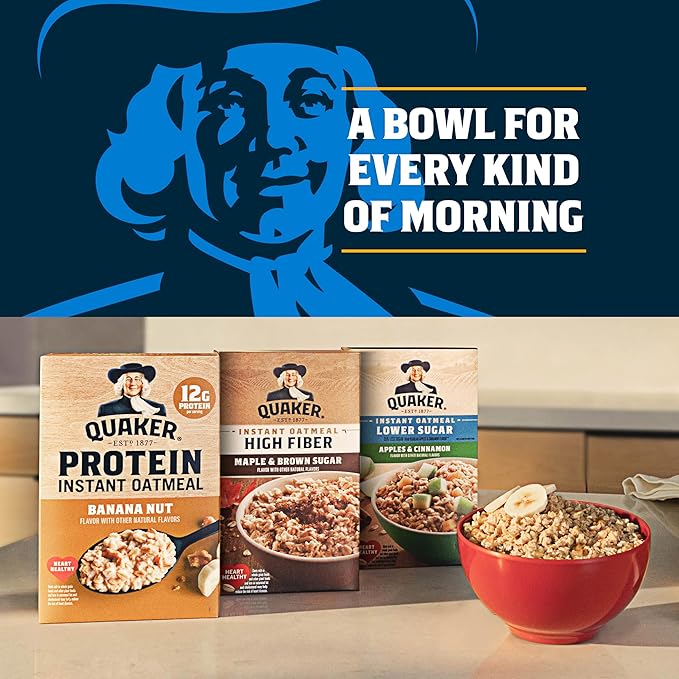 Quaker Instant Oatmeal, 4 Flavor Variety Pack, Individual Packets, 48 Count