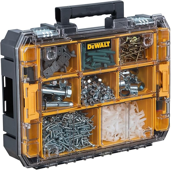 DEWALT TSTAK Tool Organizer, Small Parts Tool Box with Removable Compartments (DWST17805)