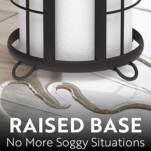 BROOKSTONE, Trending Black Toilet Paper Holder, Freestanding Bathroom Tissue Organizer, Minimalistic Storage Solution, Modern & Stylish Design [Holds MEGA Rolls]