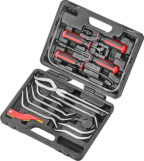 Brake Service Kit, 14-Piece Professional Drum Brake Tool Set w/Brake Lining Gauge…