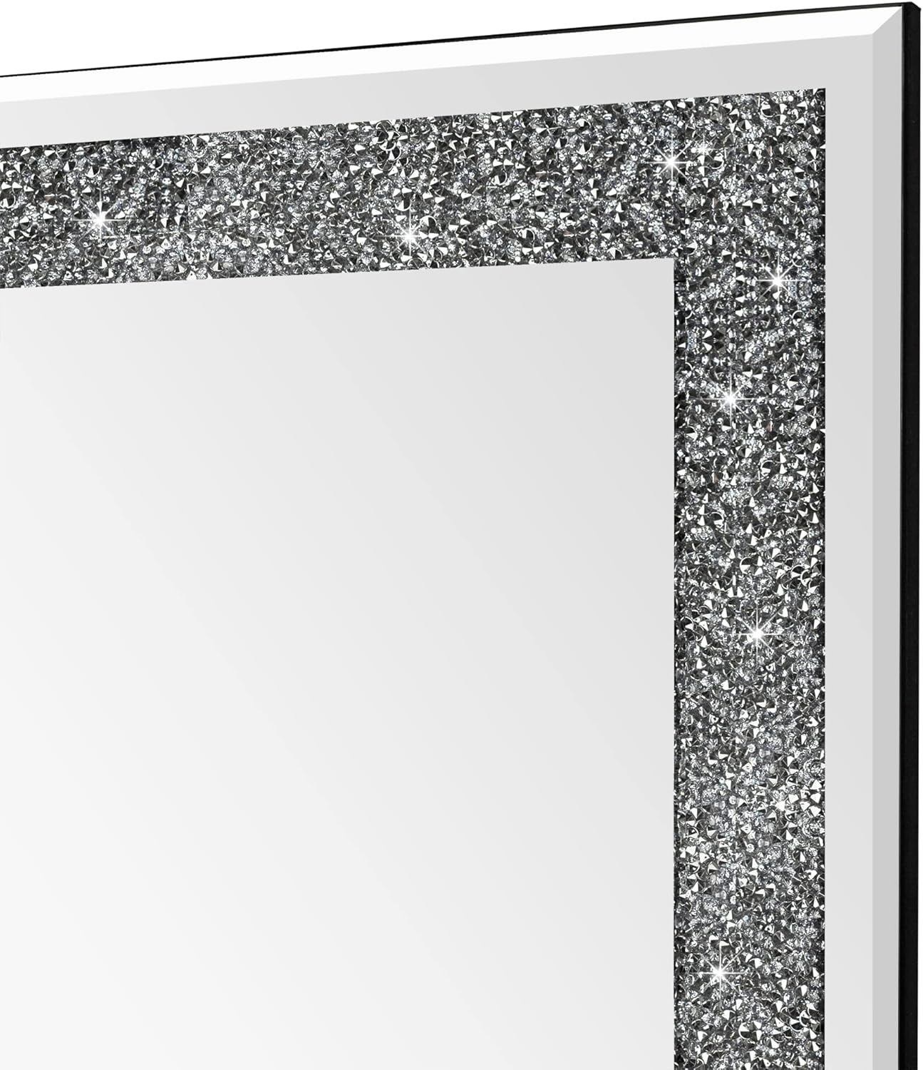 Ruomeng Wall Mirror Rectangular Crystal Crush Diamond Mirror for Home Decoration Accent Mirror for Bathroom, Entryway and Bedroom, 24" x 36"