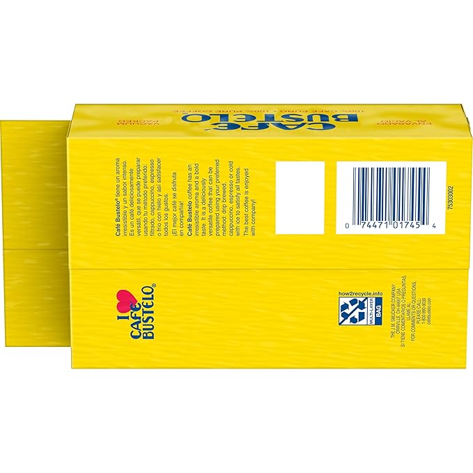 Café Bustelo Espresso Dark Roast Ground Coffee Brick, 16 Ounces (Pack of 12)