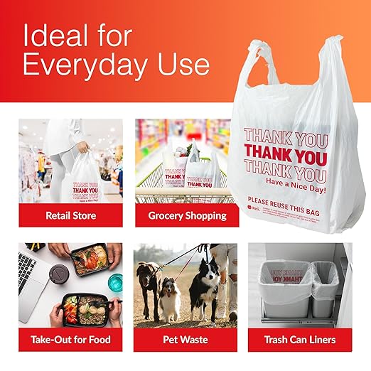 Reli. Plastic Grocery Bags with Handles