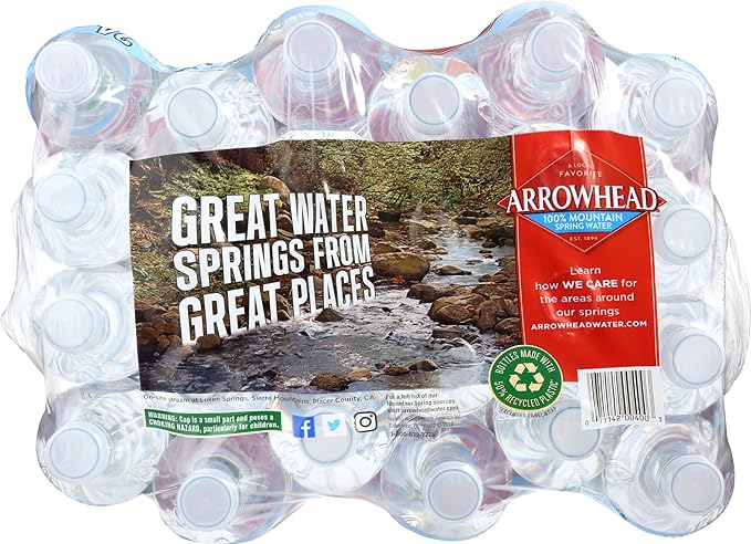 Arrowhead Water Spring 500 Milliliter, 16.91 Fl Oz (Pack of 24)