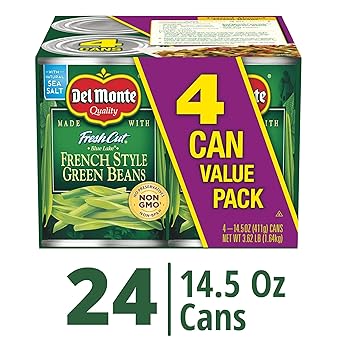 Del Monte FRESH CUT BLUE LAKE French Style Green Beans Canned Vegetables, 14.5 Ounce (Pack of 24), (2400016289)