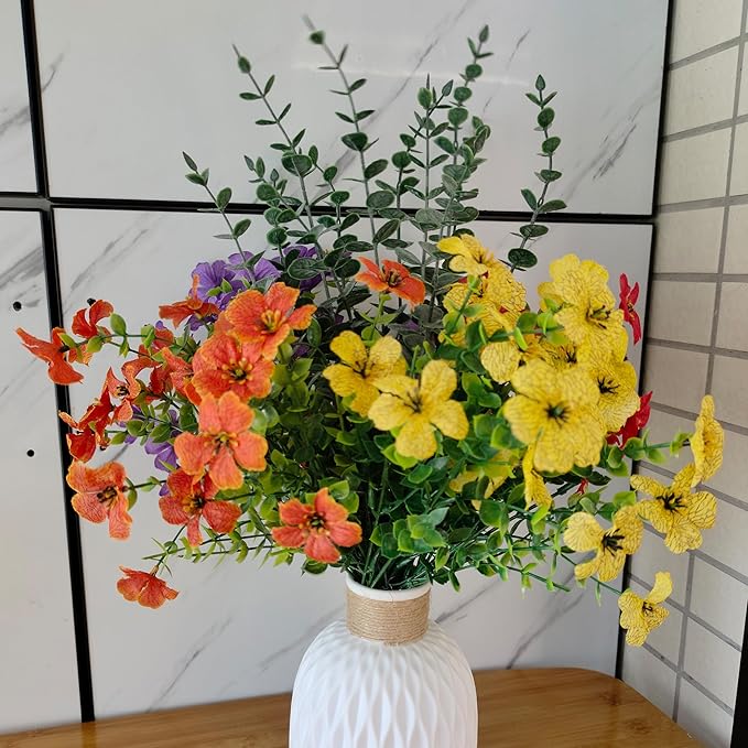 40pcs Eucalyptus Stems Fake Plant Faux Greenery Branches Artificial Eucalyptus Leaves Stems Fake Flowers Leaves for Wedding Decor Home Office Party Christmas Decoration Artificial Flowers Indoor