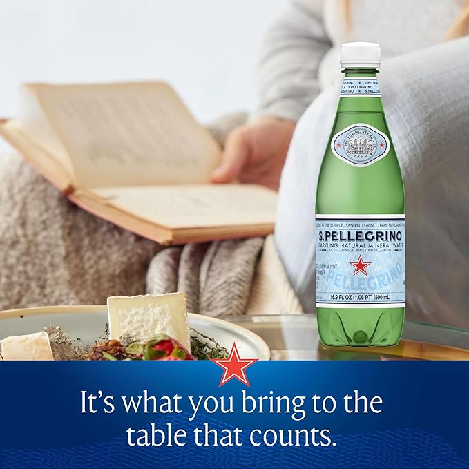 S.Pellegrino Sparkling Natural Mineral Water, Plastic Bottles, 16.9 Fl Oz (Pack of 12)