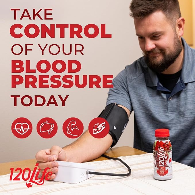 120/Life Blood Pressure Support, Beet Root Juice, Pomegranate Extract, Cranberry Juice, Tart Cherry, Hibiscus, and Magnesium (8 Fl Oz, Pack of 14) - Gluten-Free & Vegan