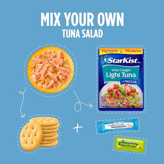 StarKist Lunch To-Go Chunk Light Pouch - Mix Your Own Tuna Salad - (Packaging 4.1 Ounce (Pack of 12)